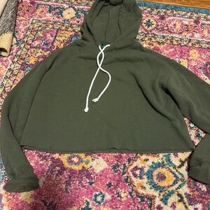 Wild Fable Forest Green Cropped Hoodie